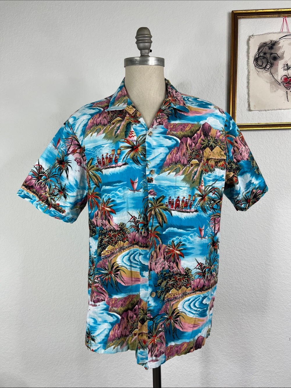 VTG RJC Hawaiian Short Sleeve Button Front Pocket Island Shirt